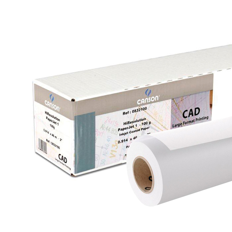 PAPEL PLOTTER CANSON 100 GRAMOS HI-RESOLUTION INKJET 36 PULGADAS 914MMX 46M
