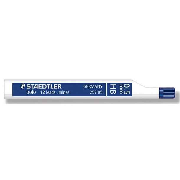 MINAS STAEDTLER 0,5 MM. TUBO 12 MINAS HB