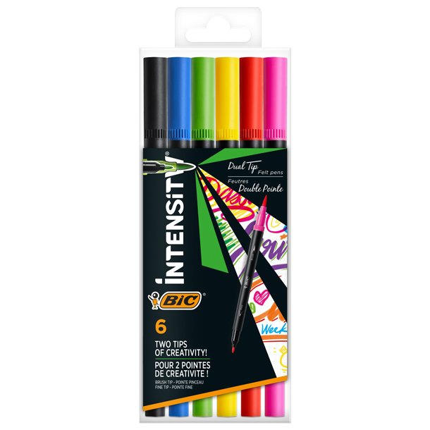 ROTULADOR BIC INTENSITY DOBLE PUNTA 6 COLORES VIVOS

