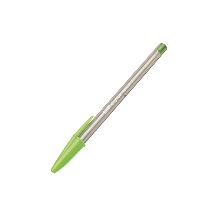BOLIGRAFO CAPUCHON BIC CRISTAL FUN COLOR VERDE LIMA