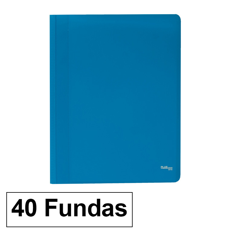 CARPETA PLUS OFFICE POLIPROPILENO FLEXIBLE 40 FUNDAS TRANSPARENTES POLIPROPILENO A4 COLOR AZUL