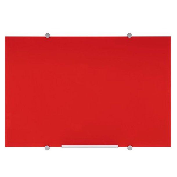 PIZARRA CRISTAL BI-OFFICE MAGNÉTICA ROJA 120X90CM
