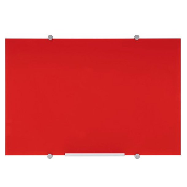 PIZARRA CRISTAL BI-OFFICE MAGNÉTICA ROJA 150X120CM
