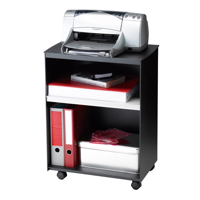 MESA AUXILIAR PAPERFLOW SMARTOFFICE 2 COMPARTIMENTOS 54,4X86,4X33CM COLOR NEGRO
