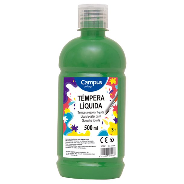 TÉMPERA LIQUIDA CAMPUS COLLEGE BOTE 500ML COLOR VERDE