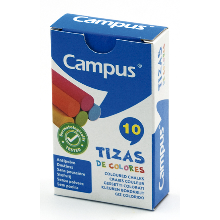 TIZAS CAMPUS REDONDA ANTIPOLVO COLORES CAJA 10 UNIDADES