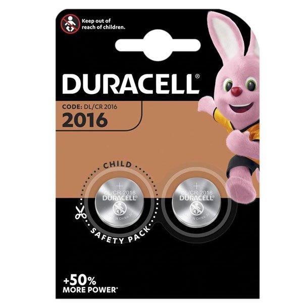 PILAS DURACELL BOTÓN 2016-3V BLISTER 2 UNIDADES