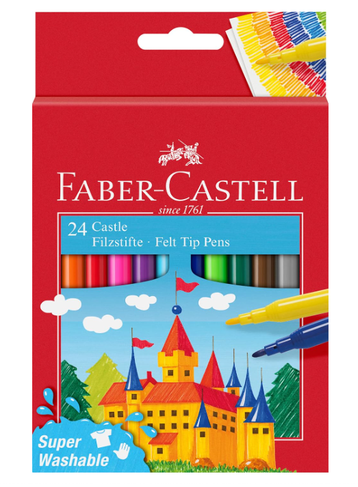 FABER-CASTELL 554202 - ESTUCHE CARTÓN CON 24 ROTULADORES ESCOLARES