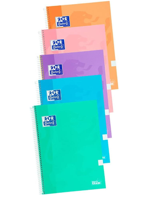 PACK 4+1 C.ESPIRAL T.EXTRADURA Fº 4X4/M 80H COLORES PASTEL
