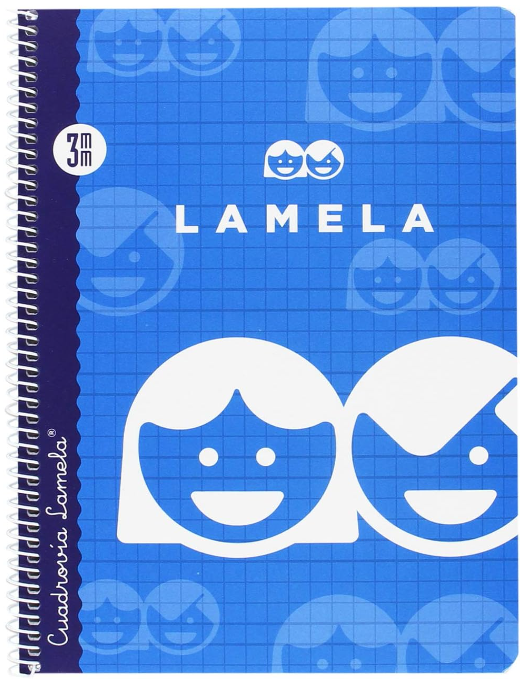 LAMELA 07003 - CUADERNO BÁSICO CON ESPIRAL, 40 HOJAS, 3 MM, TAMAÑO A5, COLORES SURTIDOS