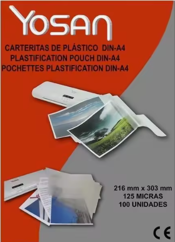  CARTERITA PLÁSTICA A4 125 MICRAS 100UD