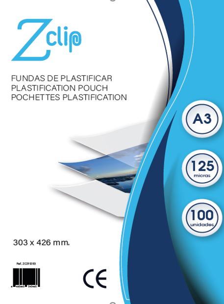 FUNDA DE PLASTIFICAR A3 125 MICRAS 100UD