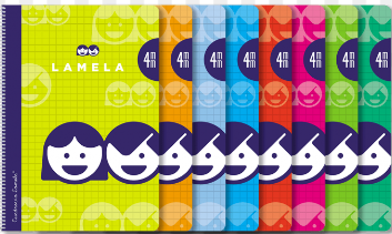 LAMELA 07F004- PACK 10 CUADERNO FOLIO CUADRICULADO CON CUBIERTA BÁSICA , 80 HOJAS, COLORES SURTIDOS